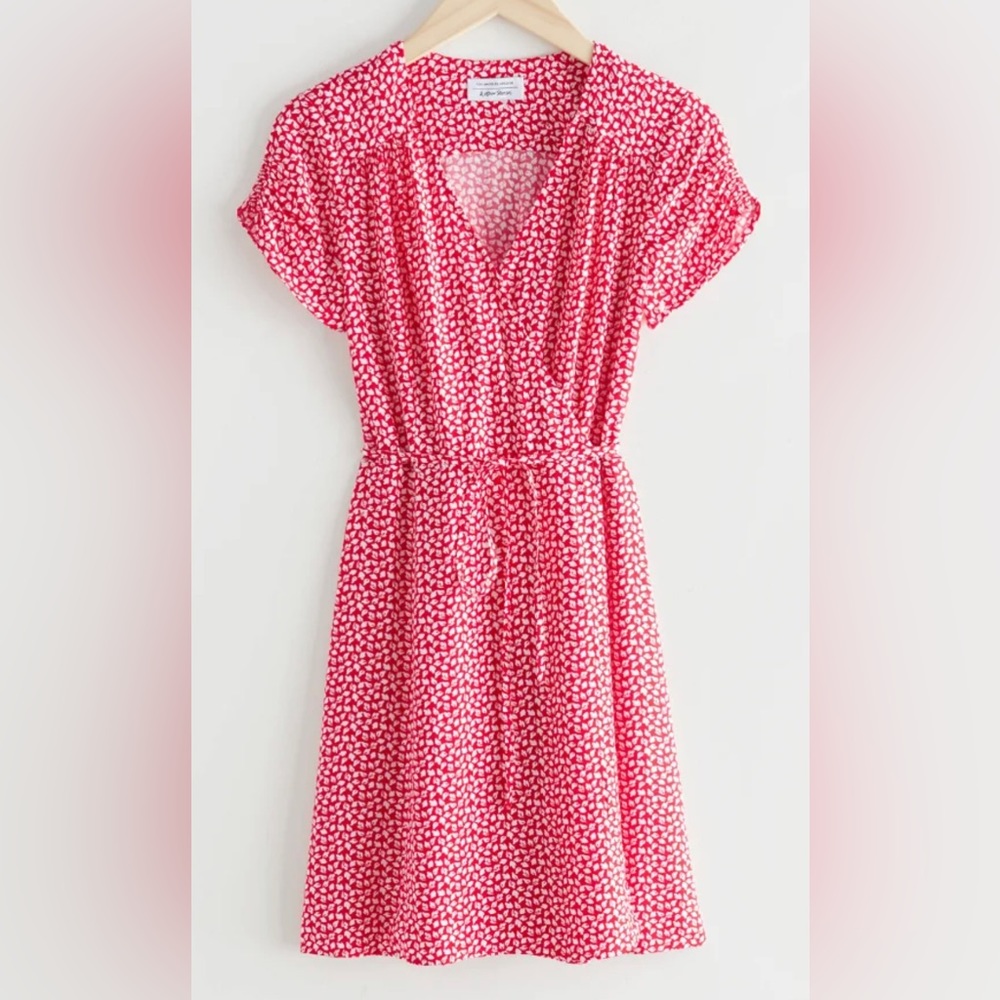 Red & white mini wrap dress from & Other Storie